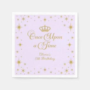 Serviette En Papier Il était une fois la princesse d'or anniversaire
