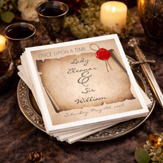 Serviette En Papier Il était une fois un sceau de cire de parchemin mé