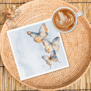 Serviette En Papier Il Me Donne Des Papillons Bleu Fête des mariées Mo