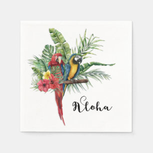 Serviette En Papier Île Paradise Oiseaux Tropical Floral Botanique