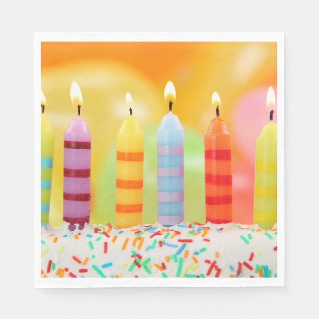 Serviette En Papier Îles Caïmans (Birthday cake colorful candles and frosted cake!)