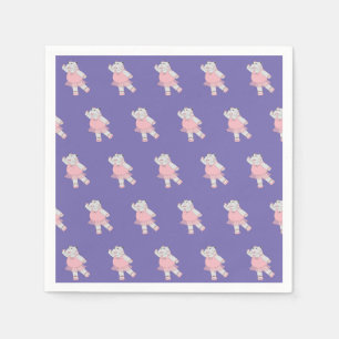 Serviette En Papier illusima Ballerina Hippo violet