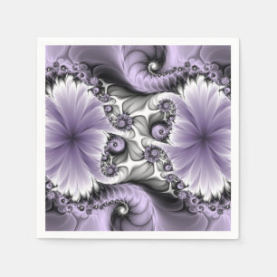 Serviette En Papier Illusion de lilas Art fractal floral abstrait Fant