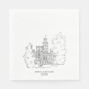 Serviette En Papier Illustration classique du château de l'endroit tir