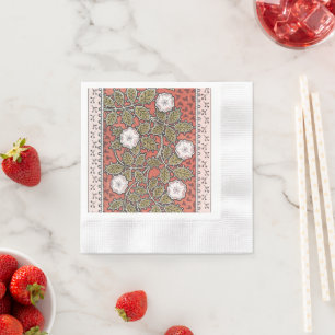 Serviette En Papier Illustration d'art de rose sauvage Fleur Vintage