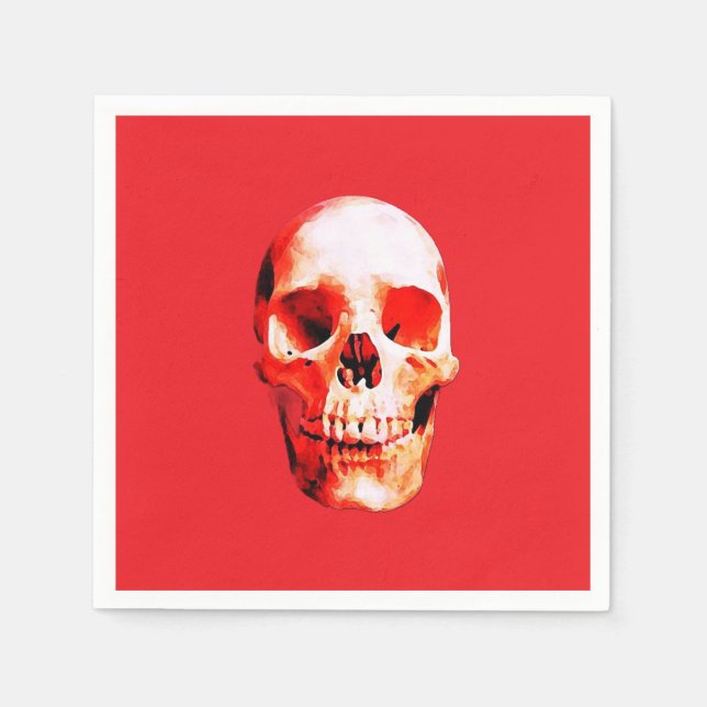 Serviette En Papier Illustration d'art Pop Skull (Devant)