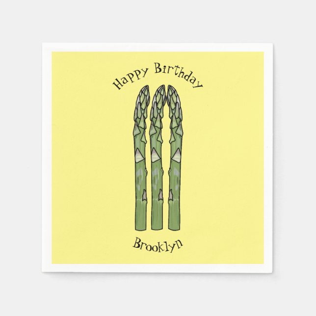 Serviette En Papier Illustration d'Asparagus (Devant)