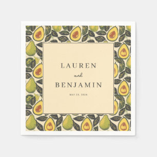 Serviette En Papier Illustration d'avocat vert joyeux