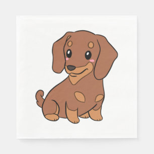 Serviette En Papier Illustration de chien mignon dachshund