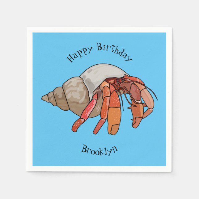 Serviette En Papier Illustration de crabe ermite (Devant)