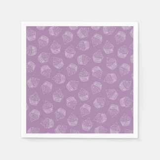 Serviette En Papier Illustration de cupcake violet