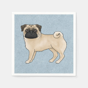 Serviette En Papier Illustration de dessin animé de chien Carlin fauve