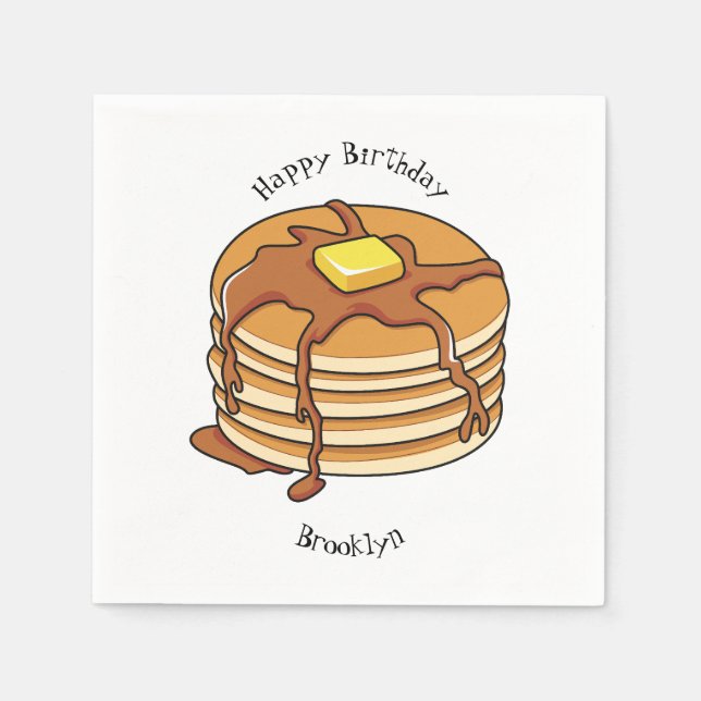 Serviette En Papier Illustration de dessin animé de Pancake (Devant)
