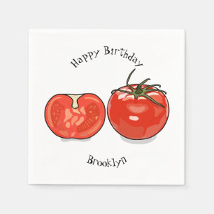 Serviette En Papier Illustration de dessin sur la tomate