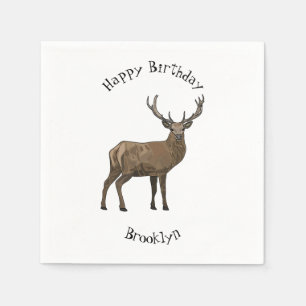 Serviette En Papier Illustration de dessin sur le cerf