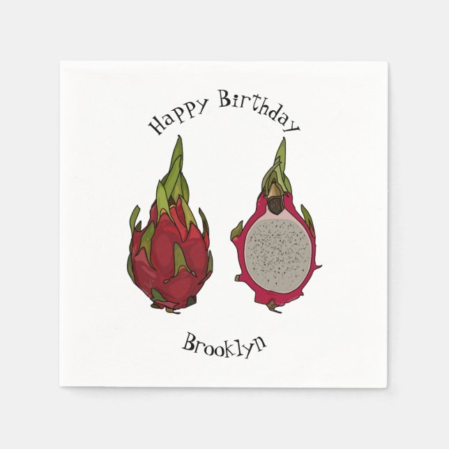 Serviette En Papier Illustration de dragon fruit (Devant)