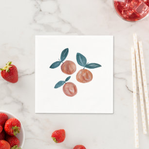 Serviette En Papier Illustration de la fête des fruits peints à la poc