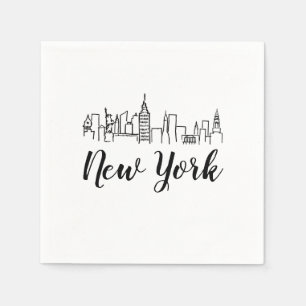 Serviette En Papier Illustration de la ligne aérienne de New York