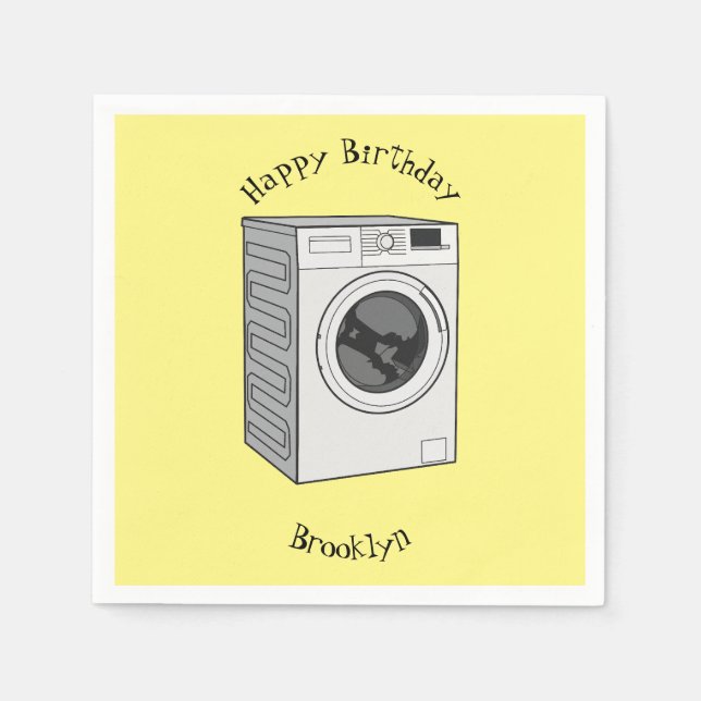 Serviette En Papier Illustration de la machine à laver (Devant)