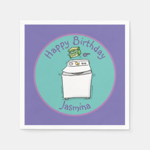 Serviette En Papier Illustration de lave-linge mignonne