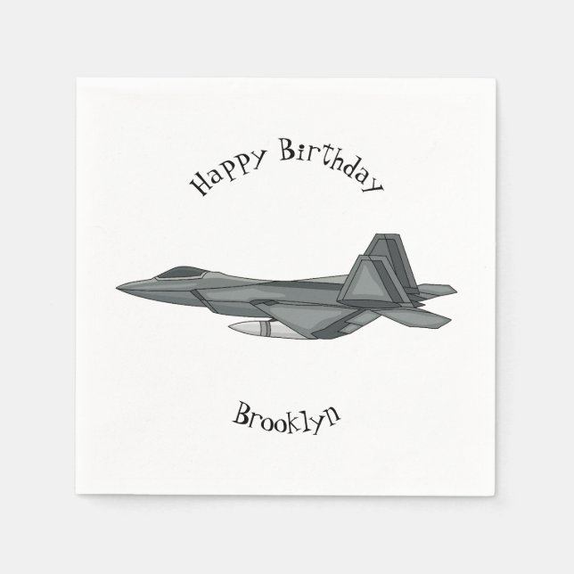 Serviette En Papier Illustration de l'avion de chasse (Devant)