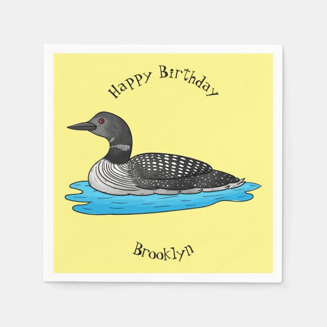 Serviette En Papier Illustration de Loon bird (Devant)