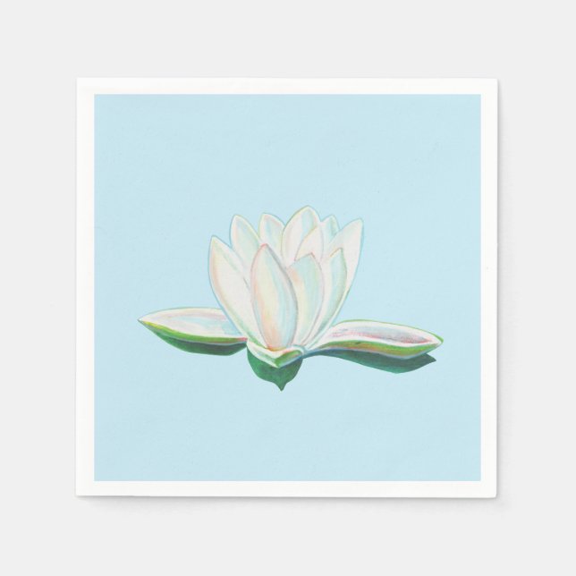 Serviette En Papier Illustration de Lotus blanc (Devant)