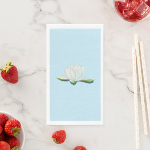 Serviette En Papier Illustration de Lotus blanc