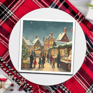 Serviette En Papier Illustration de Noël Vintage