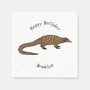 Serviette En Papier Illustration de pangolin à queue longue