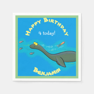 Serviette En Papier Illustration de plesiosaur, monstre de mer mignon