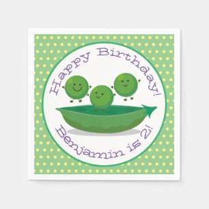 Serviette En Papier Illustration de pois de jardin vert mou