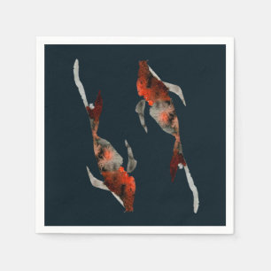 Serviette En Papier Illustration de poisson koi aquarelle