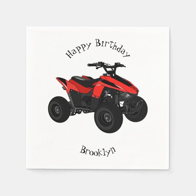 Serviette En Papier Illustration de Quad bike atv (Devant)