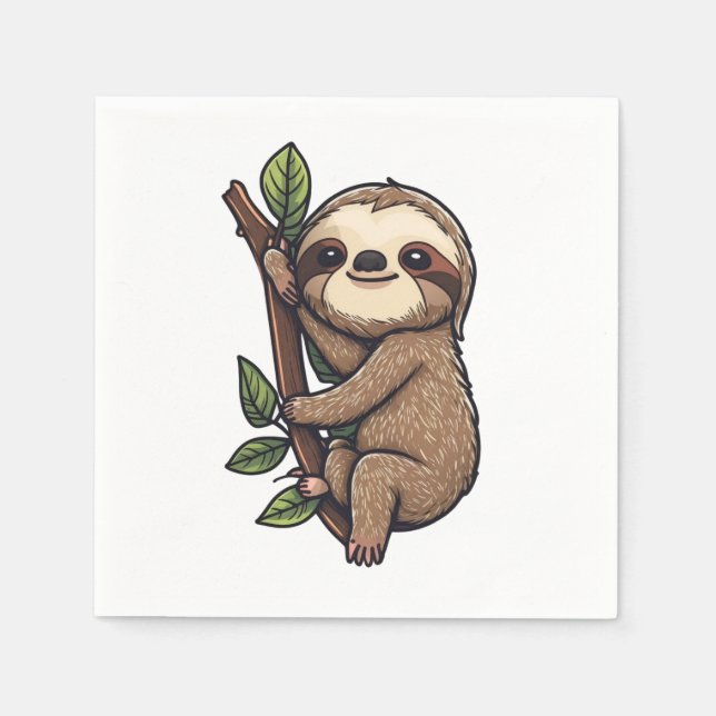 Serviette En Papier Illustration de Sloth (Devant)