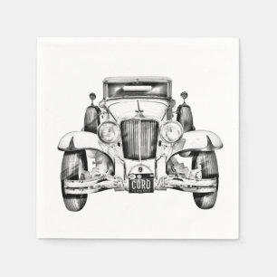 Serviette En Papier Illustration de voiture ancienne de cabriolet de