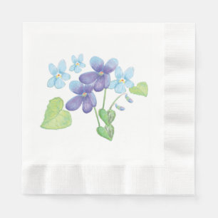 Serviette En Papier Illustration des fleurs de violet sauvages