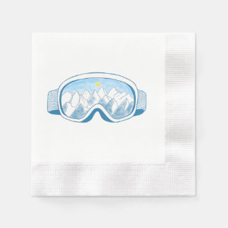 Serviette En Papier Illustration des lunettes de ski de montagne