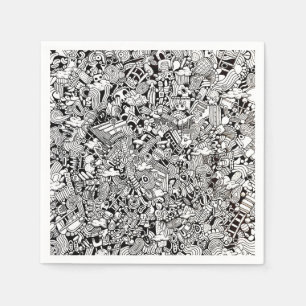 Serviette En Papier Illustration détaillée de dessin animé abstrait