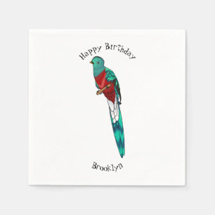 Serviette En Papier Illustration d'oiseau de quetzal resplendissant