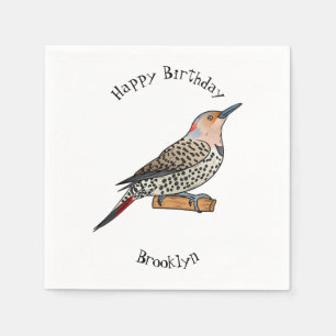 Serviette En Papier Illustration d'oiseau de scintillement du Nord