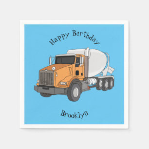 Serviette En Papier Illustration du camion de mélange de béton