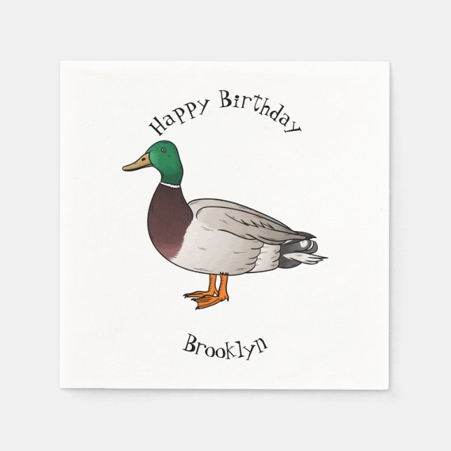 Serviette En Papier Illustration du canard de Majard (Devant)