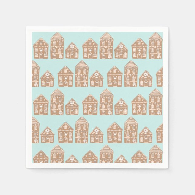 Serviette En Papier Illustration du village de Gingerbread (Devant)
