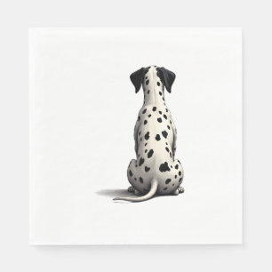 Serviette En Papier Illustration d'un chien dalmatien vintage vu de de
