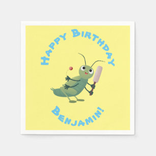 Serviette En Papier Illustration d'un insecte du cricket vert mou