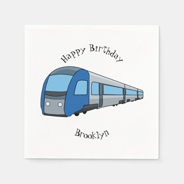 Serviette En Papier Illustration d'un train électrique (Devant)