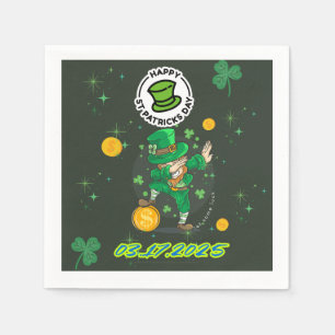 Serviette En Papier Illustration jaune vert Saint Patrick`s day