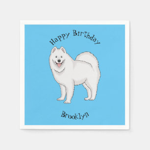 Serviette En Papier Illustration Samoyed dog