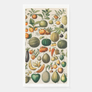 Serviette En Papier Illustration scientifique végétale des fruits